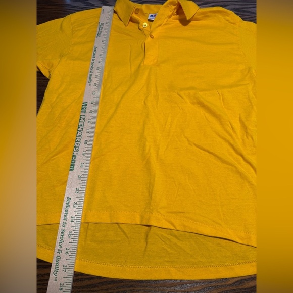 Vintage 90s Russell Athletic Polo Shirt Men’s L Yellow Single Stitch USA VTG - Picture 8 of 14